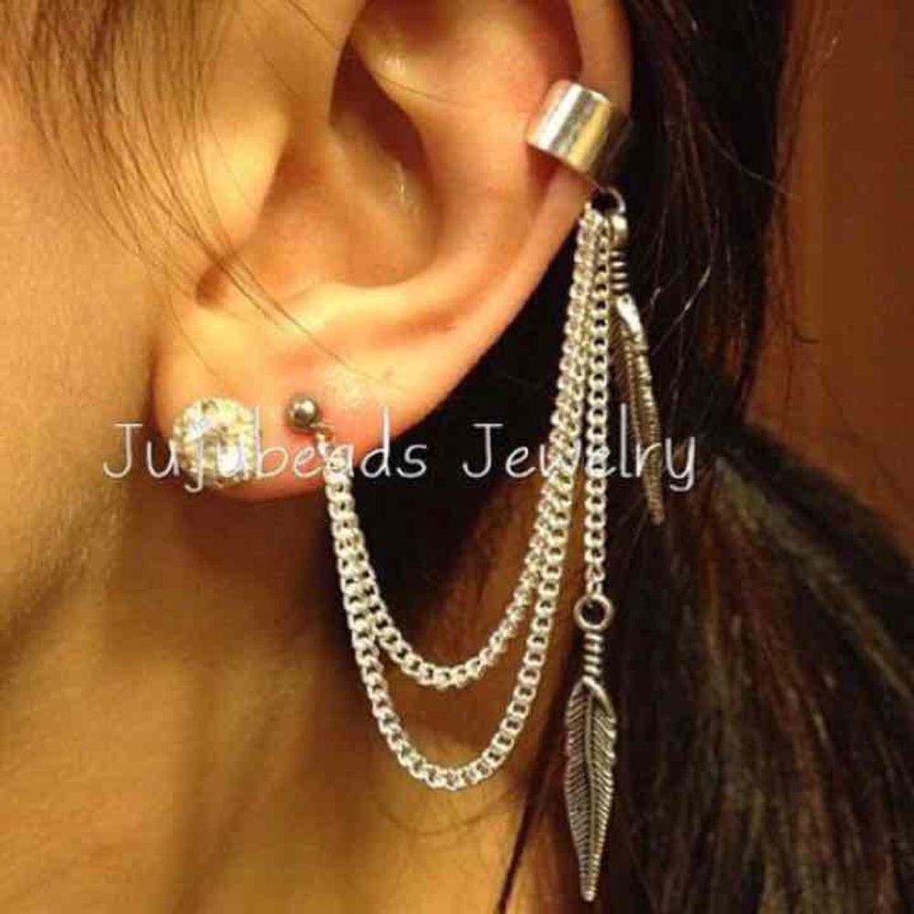New💕Feather Ear Cuff Earring Single
